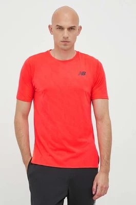 Zdjęcie produktu New Balance t-shirt do biegania NYC Marathon Q Speed kolor czerwony gładki