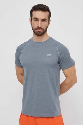 Zdjęcie produktu New Balance t-shirt sportowy MT41080AG kolor szary gładki MT41080AG