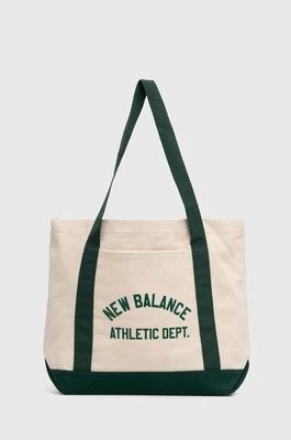 Zdjęcie produktu New Balance torebka bawełniana LAB23110NWG kolor beżowy LAB23110NWG