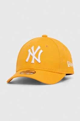 Zdjęcie produktu New Era czapka z daszkiem bawełniana dziecięca NEW YORK YANKEES kolor pomarańczowy z aplikacją