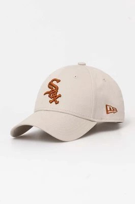 Zdjęcie produktu New Era czapka z daszkiem bawełniana kolor beżowy z aplikacją CHICAGO WHITE SOX
