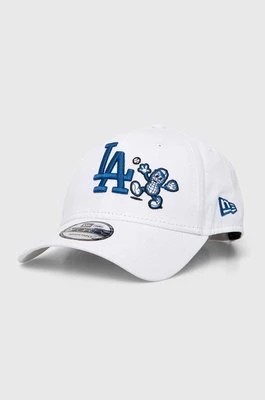 Zdjęcie produktu New Era czapka z daszkiem bawełniana kolor biały z aplikacją LOS ANGELES DODGERS
