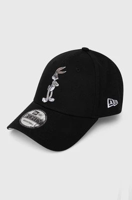 Zdjęcie produktu New Era czapka z daszkiem bawełniana kolor czarny z aplikacją BUGS BUNNY