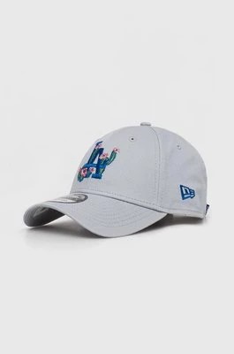 Zdjęcie produktu New Era czapka z daszkiem bawełniana kolor szary z aplikacją LOS ANGELES DODGERS