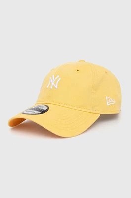 Zdjęcie produktu New Era czapka z daszkiem bawełniana kolor żółty z aplikacją NEW YORK YANKEES