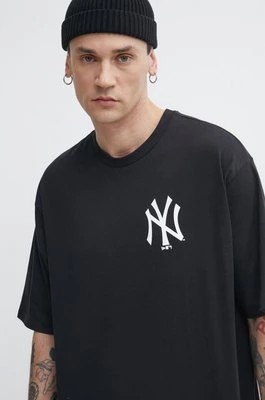 Zdjęcie produktu New Era t-shirt bawełniany męski kolor czarny z nadrukiem NEW YORK YANKEES