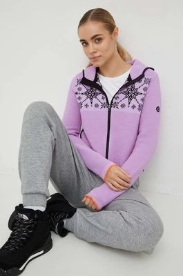 Zdjęcie produktu Newland bluza sportowa Eda damska kolor fioletowy z kapturem z nadrukiem