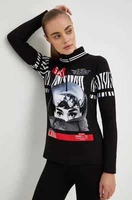Zdjęcie produktu Newland bluza sportowa Gstaad damska kolor czarny z nadrukiem