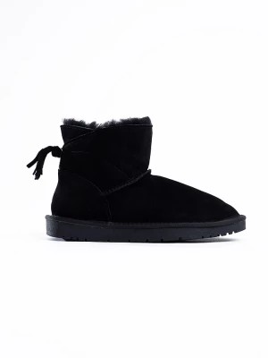 Zdjęcie produktu NICEBAY Skórzane botki zimowe "Belka" w kolorze czarnym rozmiar: 38