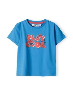 Zdjęcie produktu Niebieska bawełniana koszulka chłopięca- Play cool Minoti