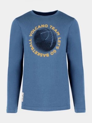 Zdjęcie produktu Niebieska chłopięca koszulka z długim rękawem, z nadrukiem koszykówka L-BALL JUNIOR Volcano