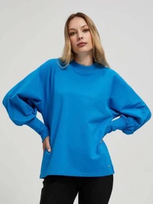 Zdjęcie produktu Niebieska damska bluza z bufiastymi rękawami Moodo