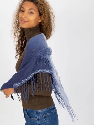 Zdjęcie produktu Niebieska damska muślinowa chusta z warkoczami