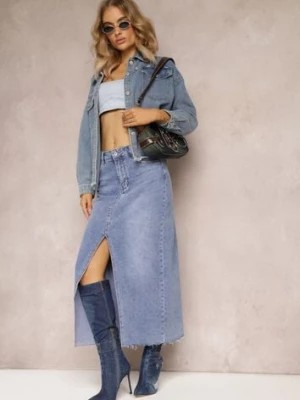 Zdjęcie produktu Niebieska Jeansowa Spódnica Midi Abexa