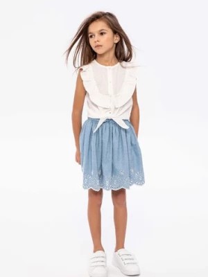 Zdjęcie produktu Niebieska spódnica krótka dziewczęca z haftem Minoti