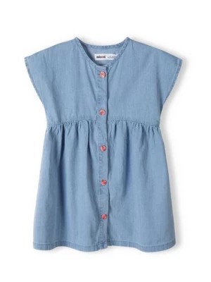 Zdjęcie produktu Niebieska sukienka niemowlęca z bawełny z krótkim rękawem Minoti