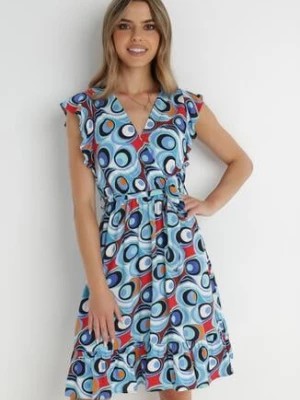 Zdjęcie produktu Niebieska Sukienka z Paskiem Timele