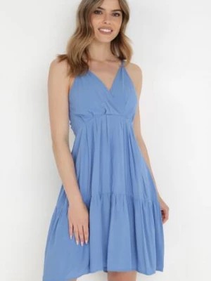 Zdjęcie produktu Niebieska Sukienka z Wiskozy Aikena
