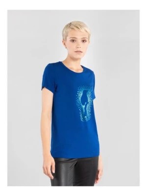 Zdjęcie produktu Niebieski T-shirt damski z wilgą OCHNIK