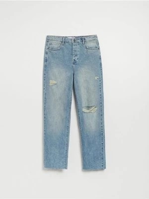 Zdjęcie produktu Niebieskie jeansy straight fit przetarciami House