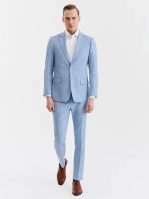 Zdjęcie produktu Niebieskie męskie spodnie garniturowe Pako Lorente