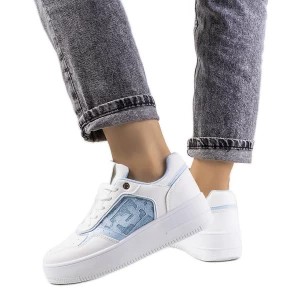 Zdjęcie produktu Niebieskie sneakersy na platformie Coronel białe Inna marka