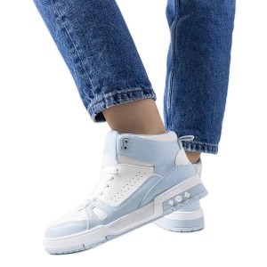 Zdjęcie produktu Niebieskie sneakersy za kostkę Grandis białe Inna marka
