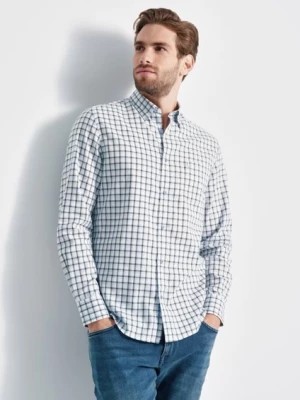 Zdjęcie produktu Niebiesko-zielona koszula męska w kratę OCHNIK