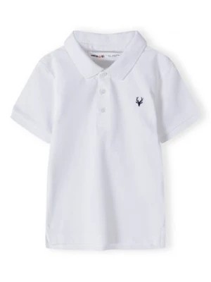 Zdjęcie produktu Niemowlęca koszulka polo bawełniana z krótkim rękawem- biała Minoti