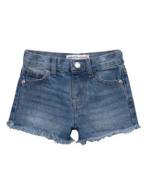 Zdjęcie produktu Niemowlęce jeansowe szorty z kieszeniami dla dziewczynki - niebieskie Minoti