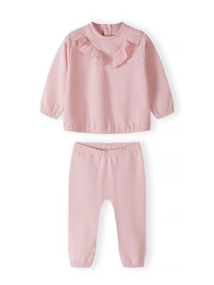 Zdjęcie produktu Niemowlęcy komplet ocieplany- różowa bluza i spodnie dresowe Minoti