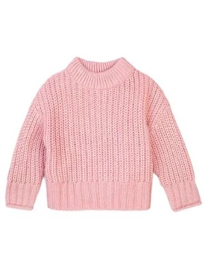 Zdjęcie produktu Niemowlęcy sweter nierozpinany z półgolfem - jasnoróżowy Minoti