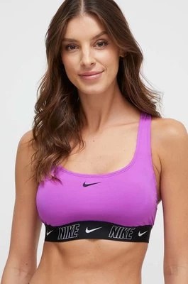 Zdjęcie produktu Nike biustonosz kąpielowy Logo Tape kolor fioletowy lekko usztywniona miseczka
