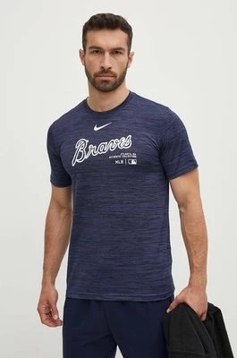 Zdjęcie produktu Nike t-shirt Atlanta Braves męski kolor granatowy z nadrukiem