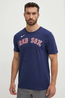 Zdjęcie produktu Nike t-shirt bawełniany Boston Red Sox męski kolor granatowy z nadrukiem