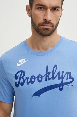 Zdjęcie produktu Nike t-shirt bawełniany Brooklyn Dodgers męski kolor niebieski z nadrukiem