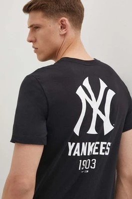 Zdjęcie produktu Nike t-shirt bawełniany New York Yankees męski kolor czarny z nadrukiem