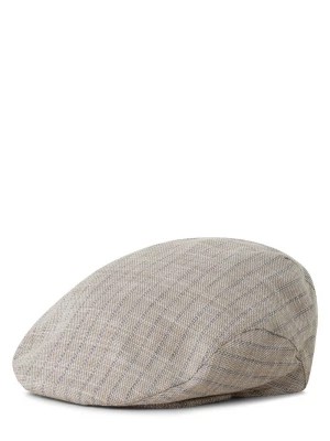 Zdjęcie produktu Nils Sundström Męska czapka z zawartością lnu Mężczyźni Bawełna beżowy w paski,