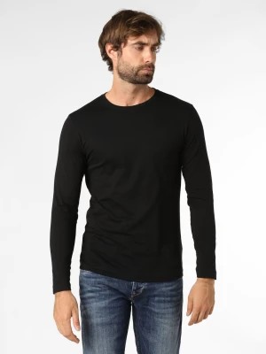 Zdjęcie produktu Nils Sundström Męska koszulka z długim rękawem Mężczyźni Bawełna czarny jednolity,