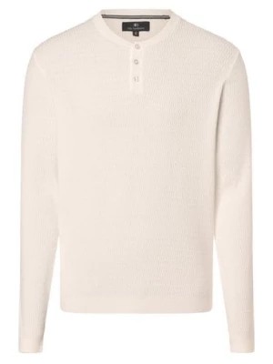 Zdjęcie produktu Nils Sundström Męski sweter Mężczyźni drobna dzianina biały wypukły wzór tkaniny,