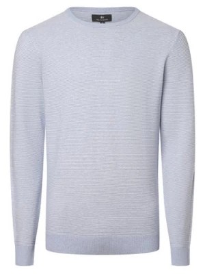 Zdjęcie produktu Nils Sundström Męski sweter Mężczyźni drobna dzianina niebieski wypukły wzór tkaniny,