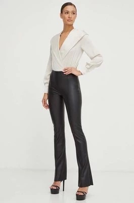 Zdjęcie produktu Nissa spodnie damskie kolor czarny dzwony high waist