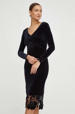 Zdjęcie produktu Nissa sukienka kolor czarny midi dopasowana