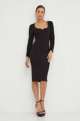 Zdjęcie produktu Nissa sukienka kolor czarny midi dopasowana