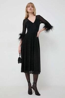 Zdjęcie produktu Nissa sukienka kolor czarny midi rozkloszowana