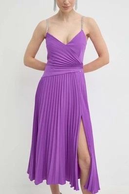 Zdjęcie produktu Nissa sukienka kolor fioletowy midi rozkloszowana RS14816