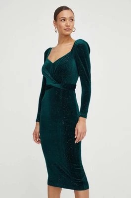 Zdjęcie produktu Nissa sukienka kolor zielony midi dopasowana
