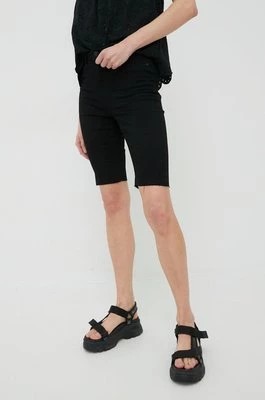 Zdjęcie produktu Noisy May szorty damskie kolor czarny gładkie high waist