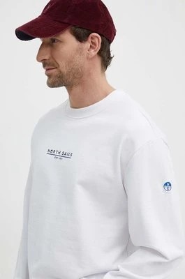 Zdjęcie produktu North Sails bluza bawełniana męska kolor biały z nadrukiem 691226