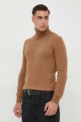 Zdjęcie produktu North Sails sweter z domieszką wełny męski kolor brązowy lekki z golferm